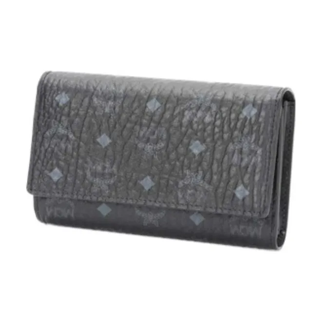 MCM Essential Visetos Origina Coated Canvas Wallet Women's Black-1