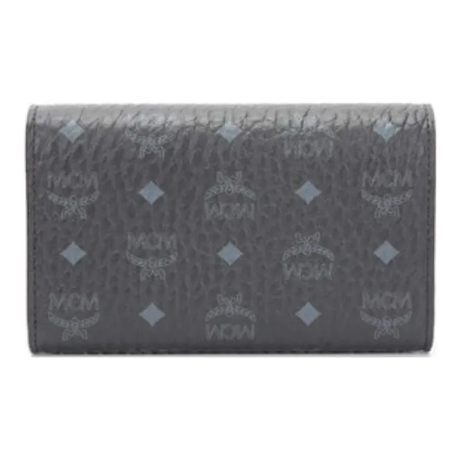 MCM Essential Visetos Origina Coated Canvas Wallet Women's Black-3