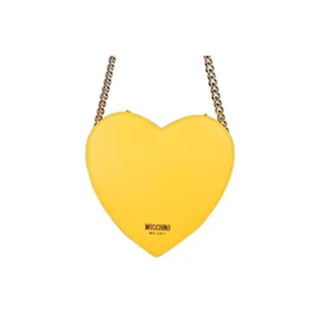 MOSCHINO Calfskin Crossbody Bag Shoulder Bag Women's Yellow
