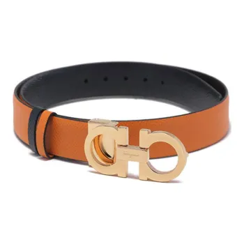 Ferragamo Leather Belts Women's Brown Orange/Black