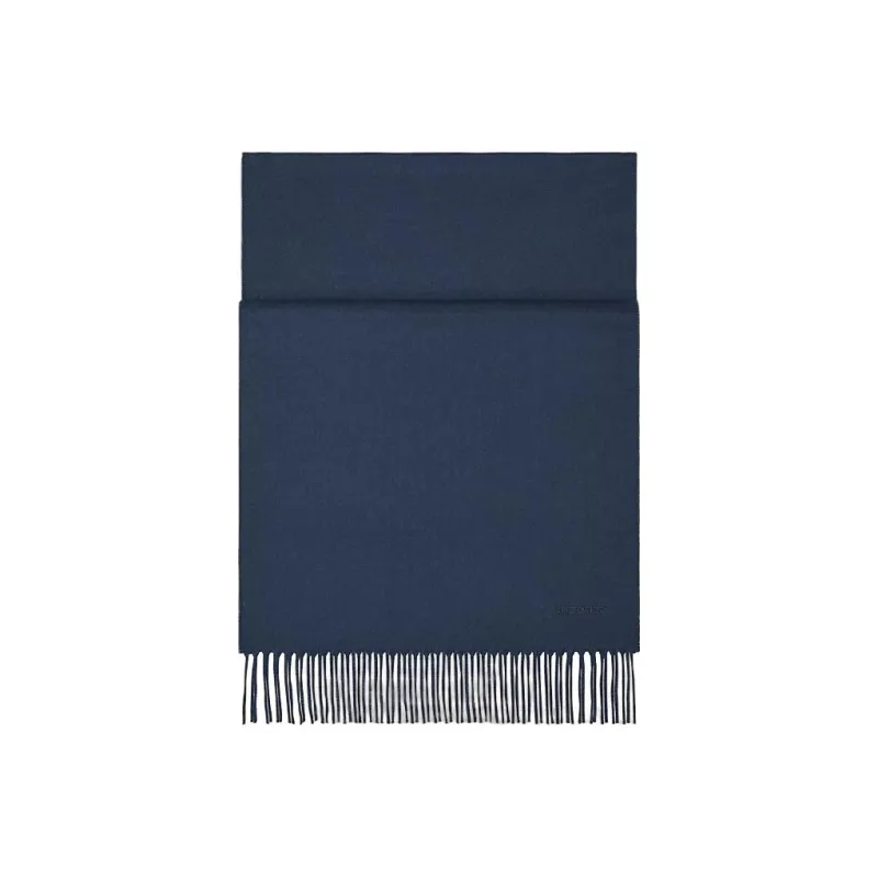 HERMES Cashmere Knit Scarf Men's Blue-0