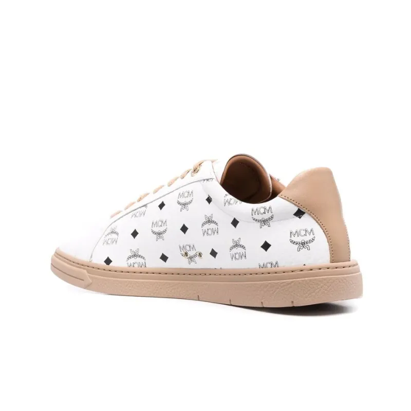 MCM Visetos Terrain Lo Skateboard Shoes Men's Beige-3
