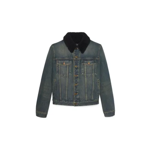 SAINT LAURENT Denim Jackets Men Blue