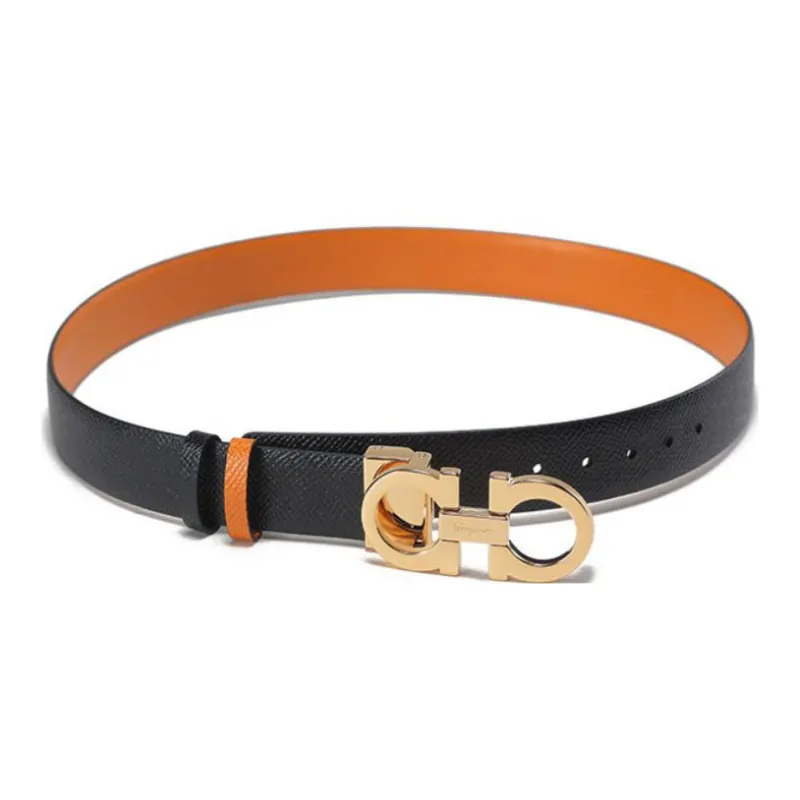 Ferragamo Leather Belts Women's Brown Orange/Black-2