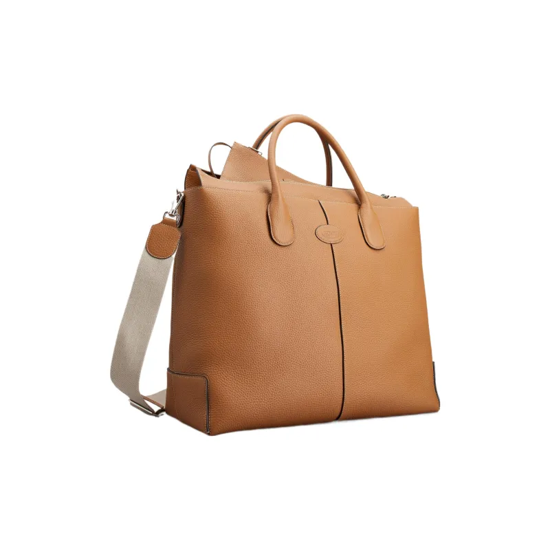 TOD'S DI Calfskin Tote Bag Shopping Bag Shoulder Bag Crossbody Bag Handbag Large Size Women's Brown-1