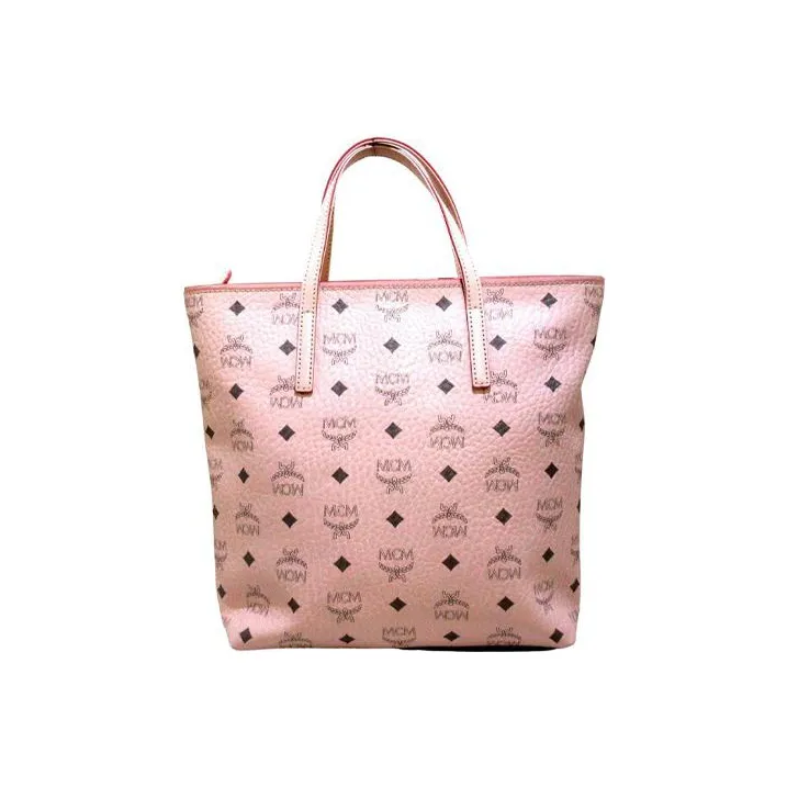 MCM Leather Tote Bag, Shopping Bag, Crossbody Bag, Handbag Small Size Women's Pink-2