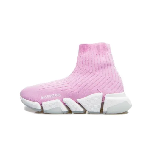 Balenciaga Speed 2.0 Casual Shoes Women's High-Top Pink