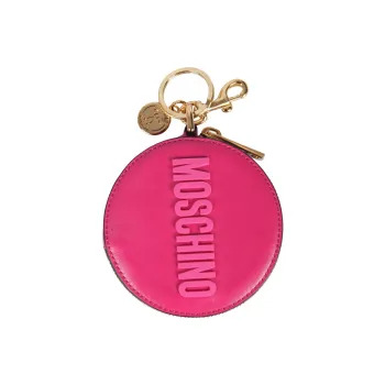 MOSCHINO Calfskin Pendant Bag Coin Purse Wallet Women's Fuchsia