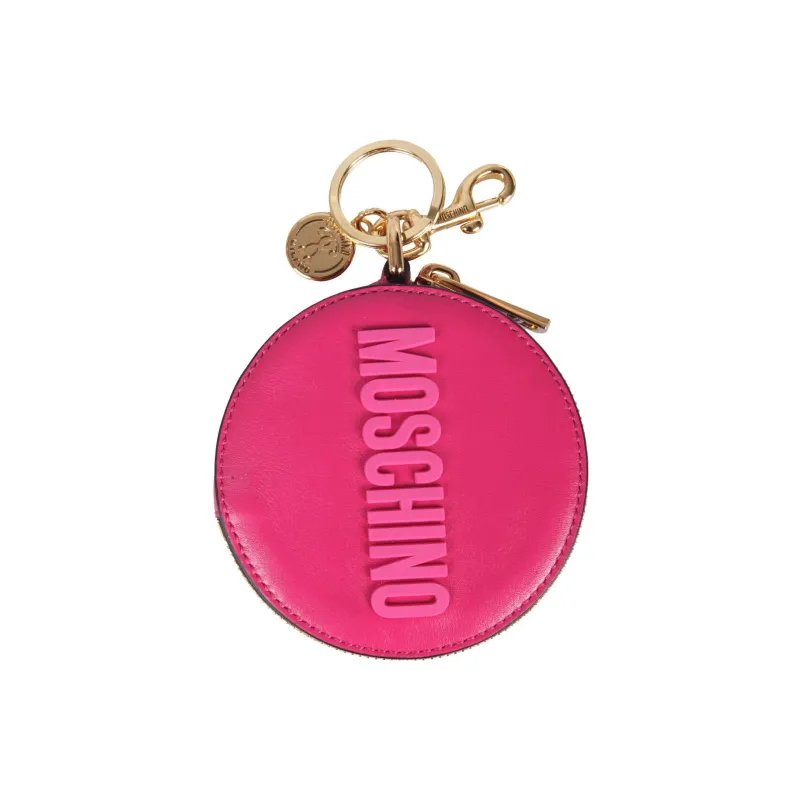 MOSCHINO Calfskin Pendant Bag Coin Purse Wallet Women's Fuchsia-0