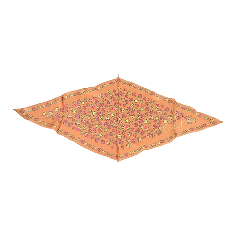 COACH Silk Scarf Women's Orange-1