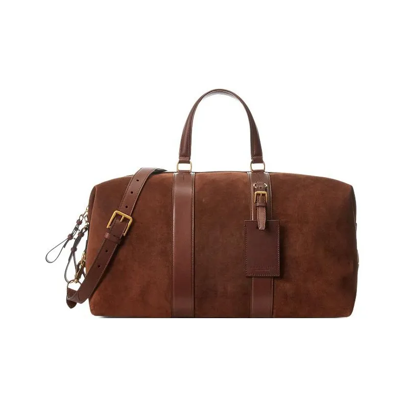 Polo Ralph Lauren Welington Nubuck With Vachetta Leather Trim Luggage Bag Shoulder Bag Crossbody Handbag Men's Brown-0