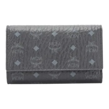 MCM Essential Visetos Origina Coated Canvas Wallet Women's Black