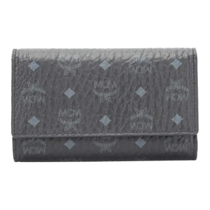 MCM Essential Visetos Origina Coated Canvas Wallet Women's Black-0