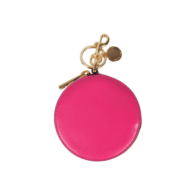 MOSCHINO Calfskin Pendant Bag Coin Purse Wallet Women's Fuchsia-1