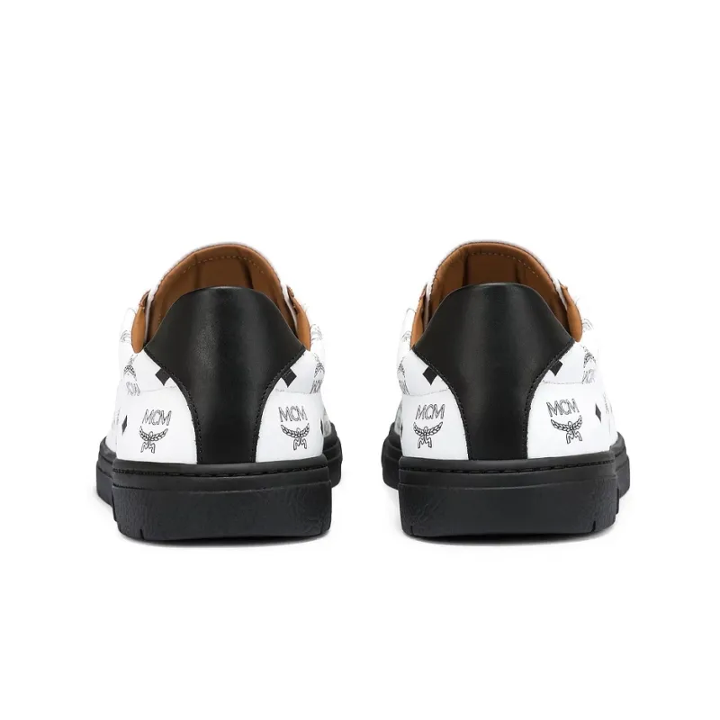 MCM Visetos Terrain Low 'Monogram Print - White Black'-4