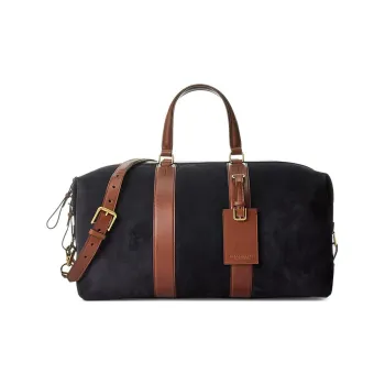 Polo Ralph Lauren Welington Suede Patchwork Calfskin Luggage Bag Shoulder Bag Crossbody Handbag Men's Marine Blue