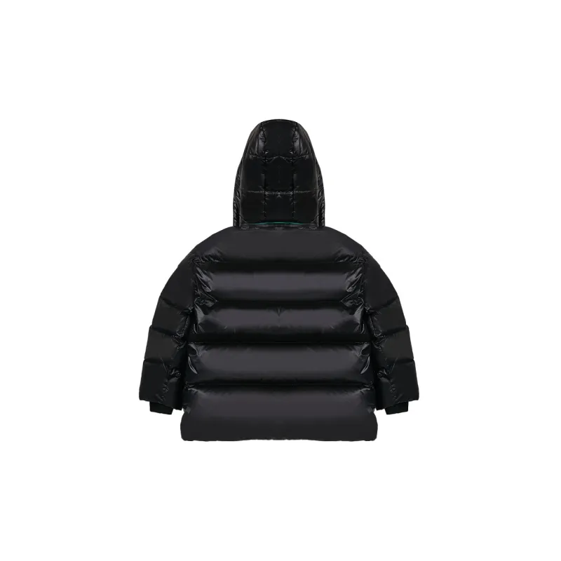 BLACK&COLOR Solid Color Detachable Hood Loose Fit Thickened Mid Length Down Jacket Women's-4
