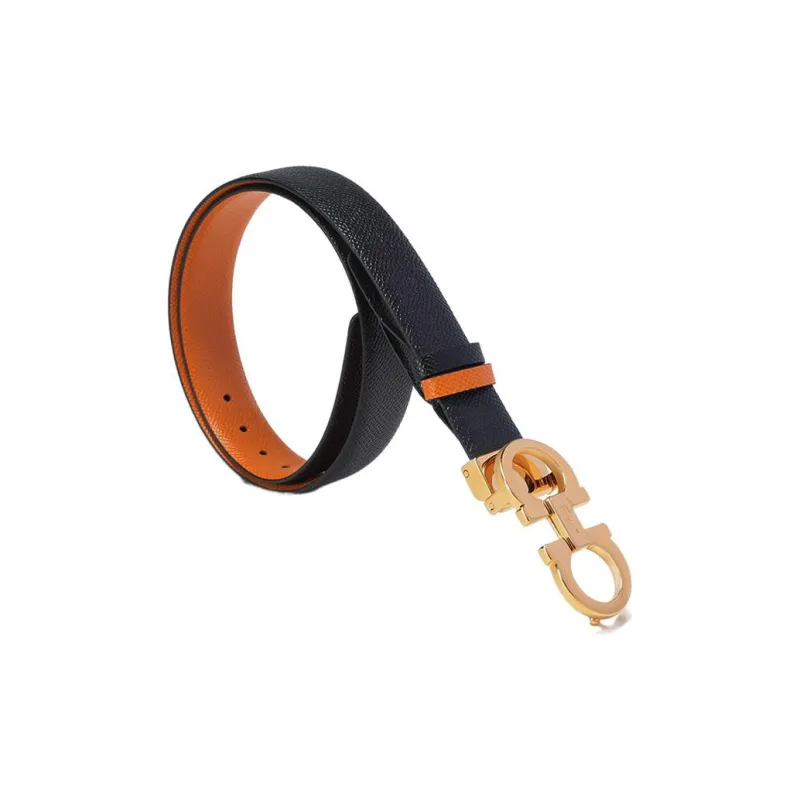Ferragamo Leather Belts Women's Brown Orange/Black-1