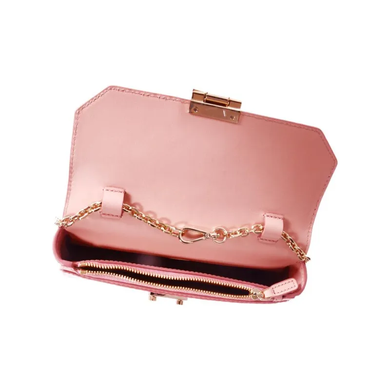 MCM Millie Visetos Leather Shoulder Bag, Crossbody Bag Small Size Women's Cherry Blossom Pink-4