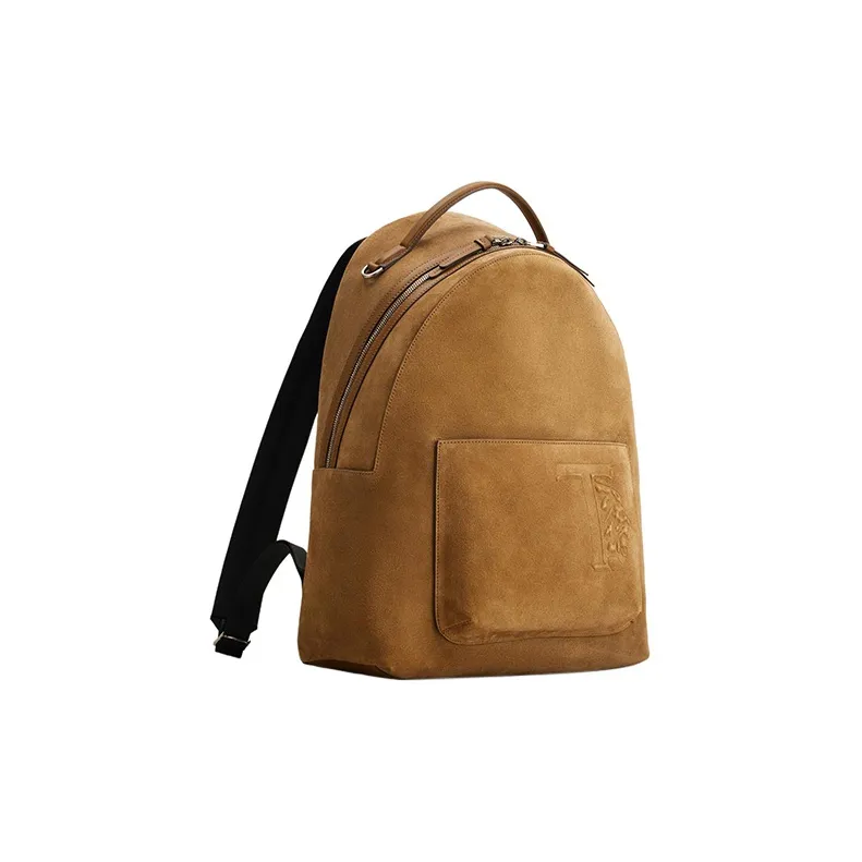 TOD'S Suede Leather Bonded Leather Backpack Medium Size Men's Brown-1