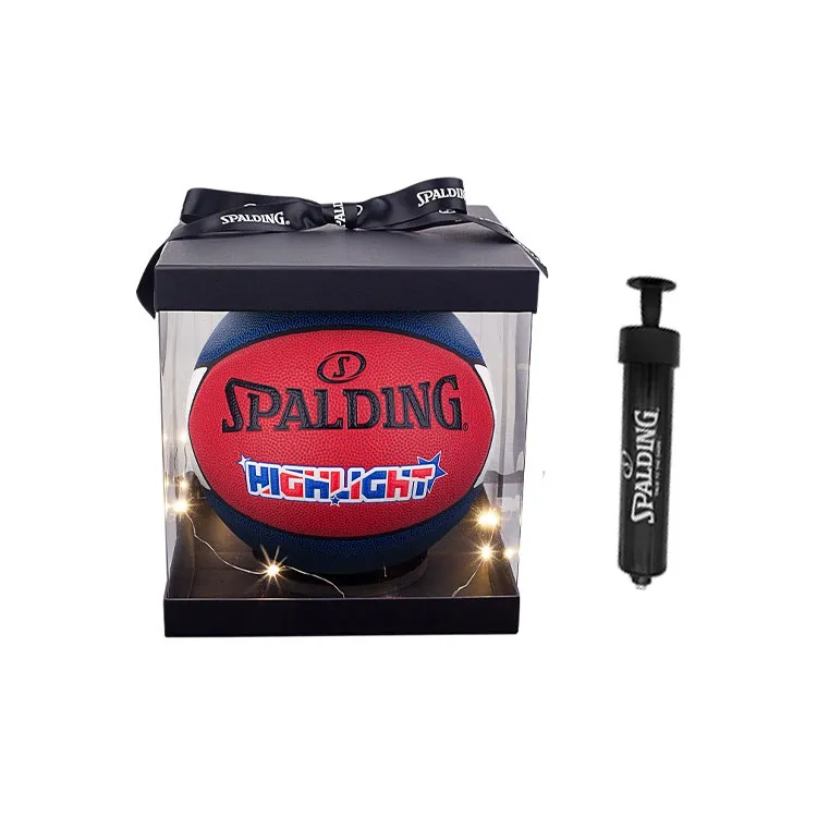 SPALDING HIGHLIGHT Series PU Basketball Red Blue White Size 7 Training Unisex-1