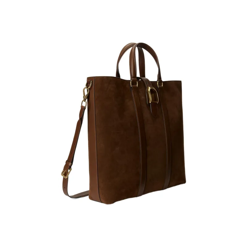 Polo Ralph Lauren Welington Suede Patchwork Cow Leather Shoulder Bag Crossbody Bag Handbag Men's Brown-1