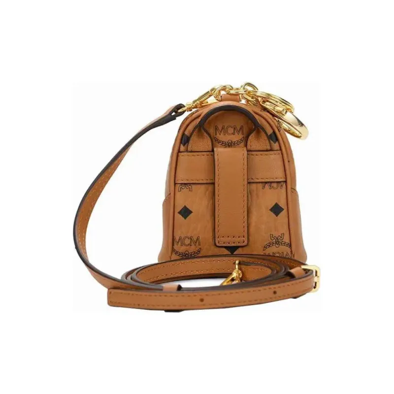 MCM Coated Canvas Shoulder Bag, Crossbody Bag, Coin Purse Mini Women's Cognac-3