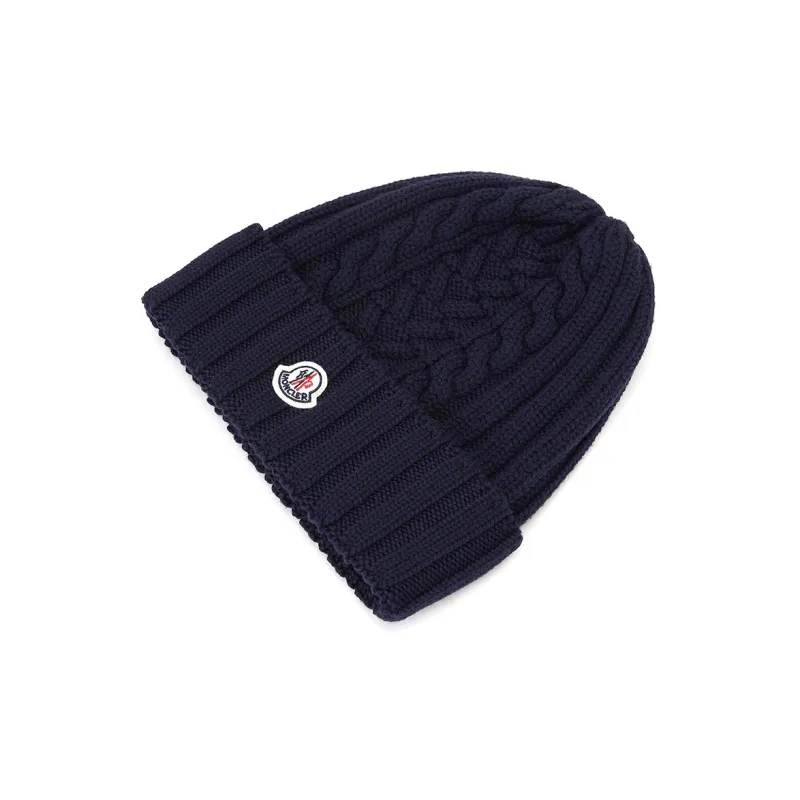 Moncler Logo-appliqué Cable-knit Beanie-2