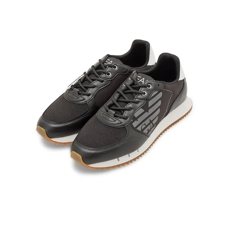 EMPORIO ARMANI EA7 Cushioning Low Top Sports Casual Shoes Unisex Black White-2