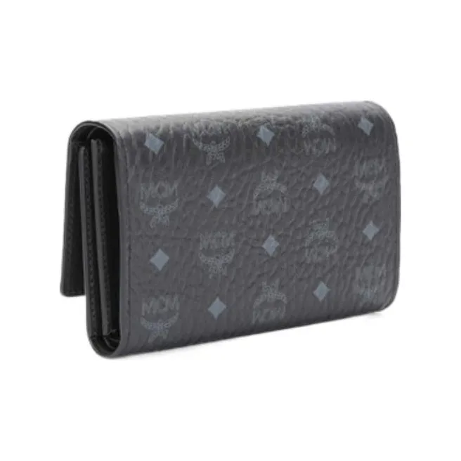 MCM Essential Visetos Origina Coated Canvas Wallet Women's Black-2