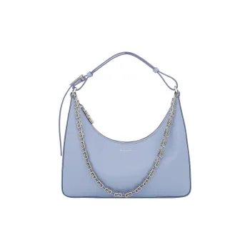 GIVENCHY Cut-out Cow Leather One Shoulder Handbags Small Size Women's Light Blue