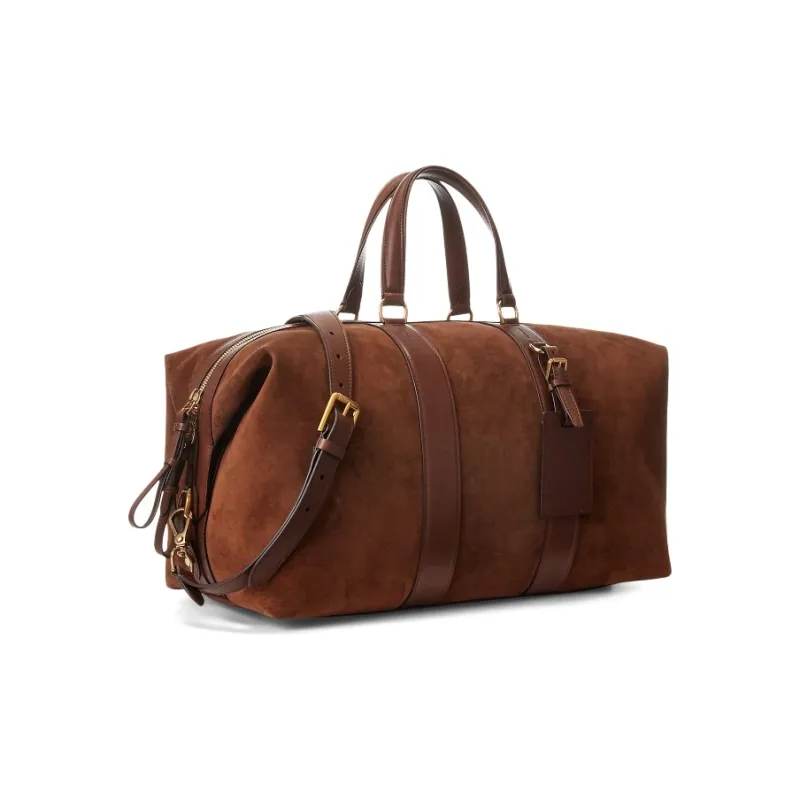 Polo Ralph Lauren Welington Nubuck With Vachetta Leather Trim Luggage Bag Shoulder Bag Crossbody Handbag Men's Brown-1