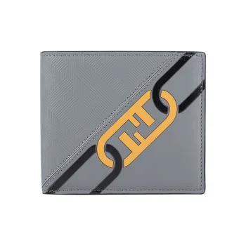 FENDI Cow Leather Wallet Men's Gray