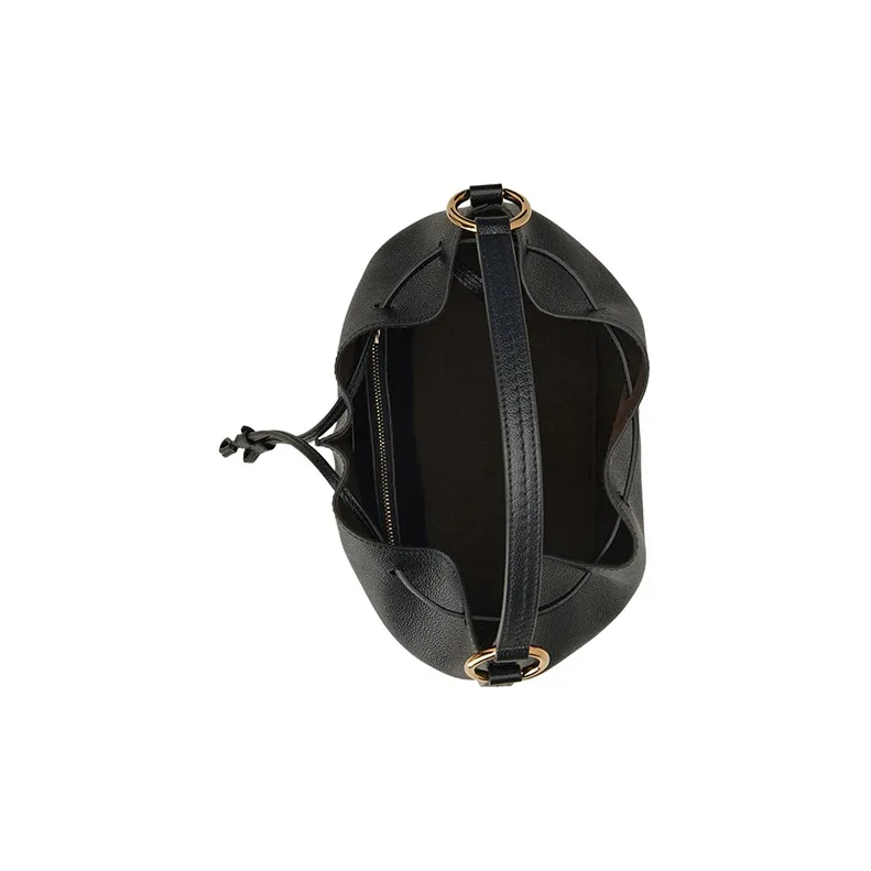 TOD'S Timeless Leather Bucket Bag, Handbag, Shoulder Bag, Crossbody Bag Small Size Women's Black-3
