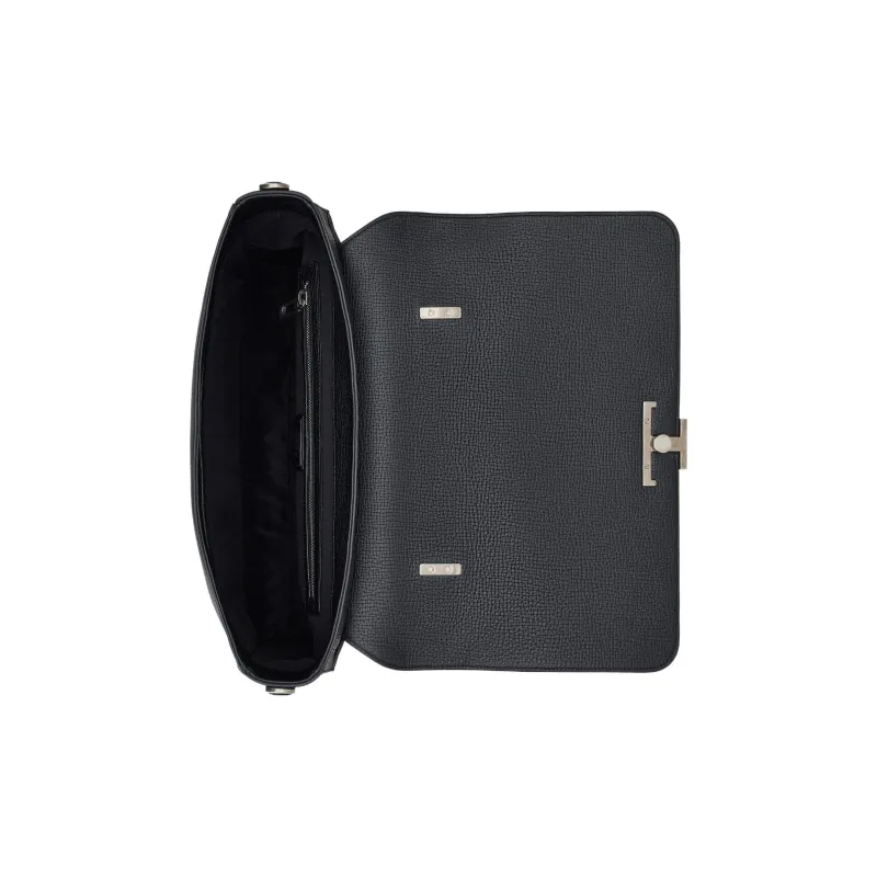 TOD'S Timeless Leather Briefcase Shoulder Bag Crossbody Bag Handbag Small Size Men's Black-4