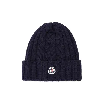 Moncler Logo-appliqué Cable-knit Beanie