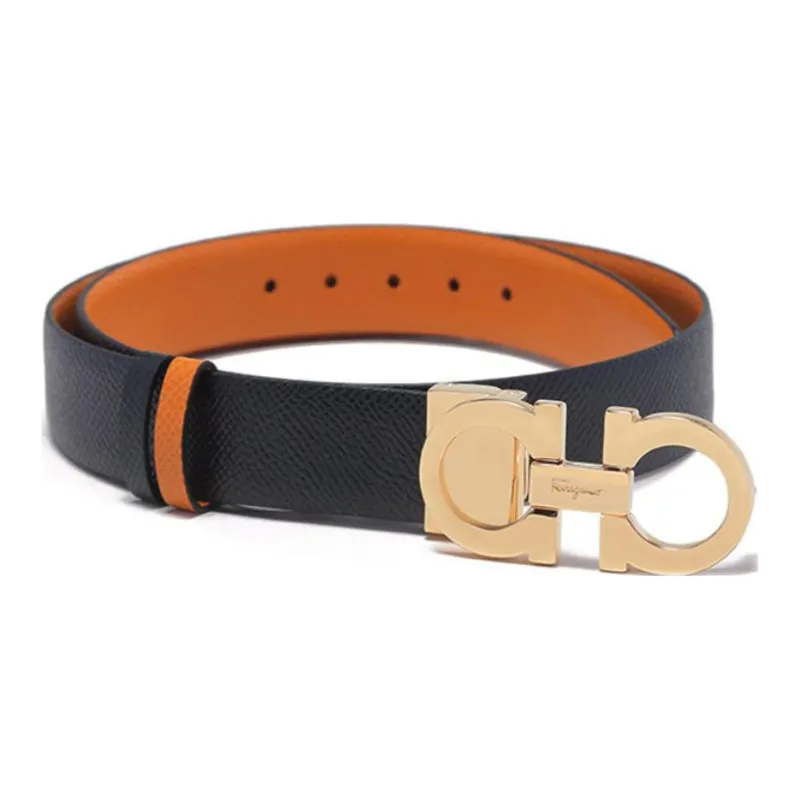 Ferragamo Leather Belts Women's Brown Orange/Black-4