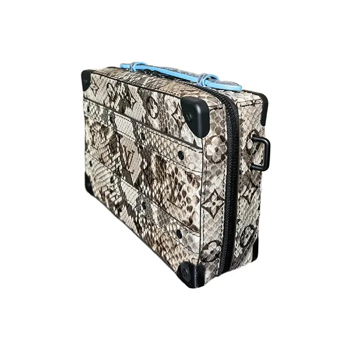 LOUIS VUITTON Trunk Python Skin Soft Box Small Square Bag Shoulder Bag Crossbody Bag Regular Unisex Multicolor-3