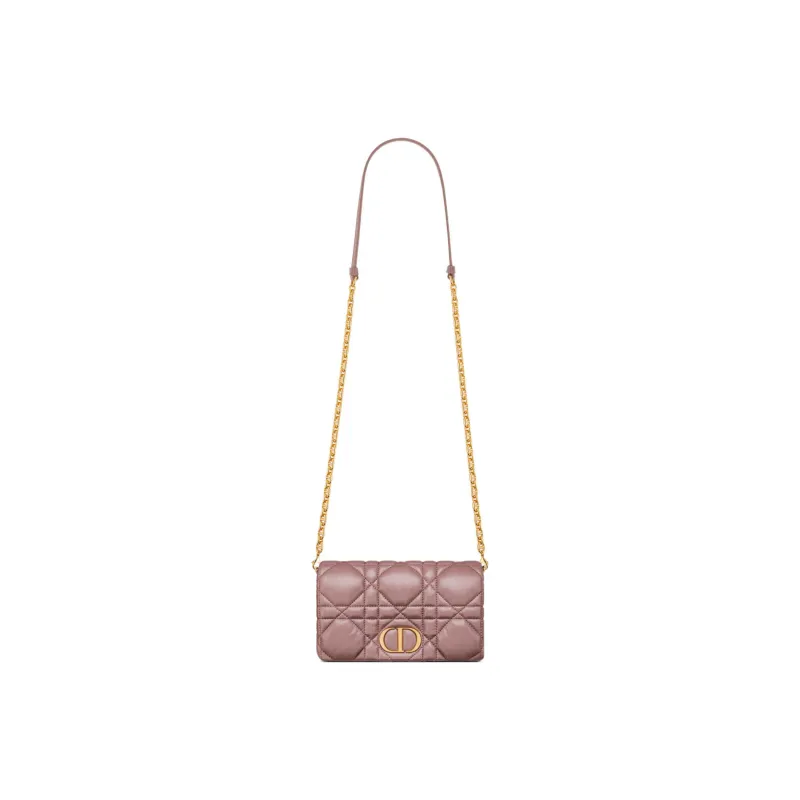 DIOR Caro Cow Leather Handheld Shoulder Bag Crossbody Bag Women's Pink Peony-4
