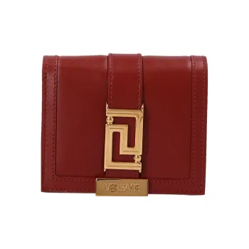 VERSACE Greca Goddess Cow Leather Shoulder Bag, Crossbody Bag, Wallet Women's Red