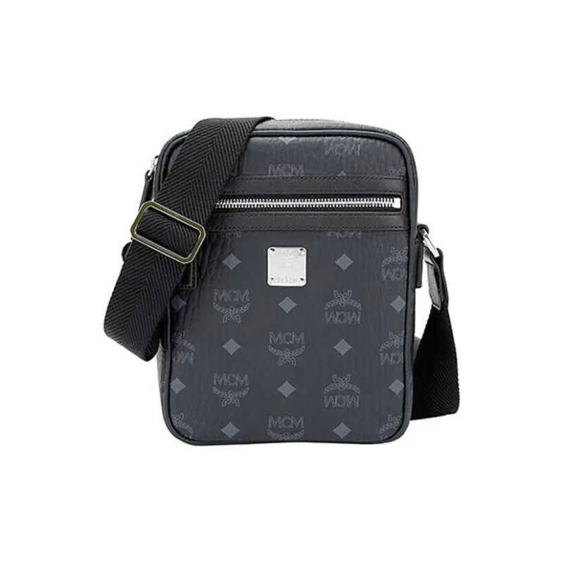 MCM Klassik Visetos Canvas Shoulder Bag, Crossbody Bag Mini Women's Black-0