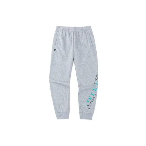 ANTA Basketball Collection Knitted Sweatpants Men Gray Fleece-Lined Edition