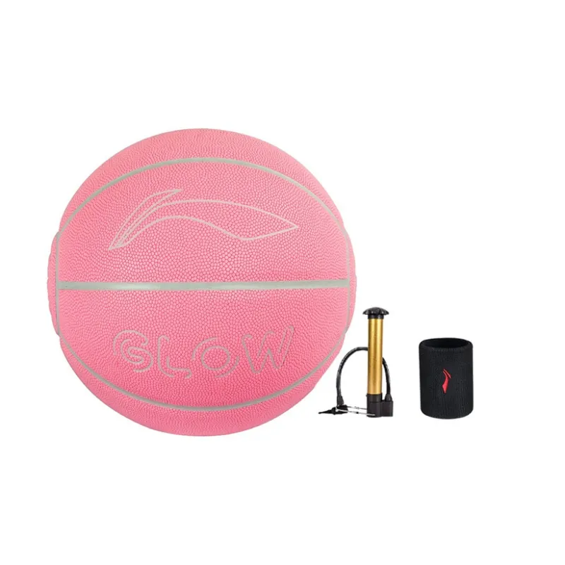LiNing Badfive PU Basketball Pink Size 7 Glow In The Dark Unisex-27