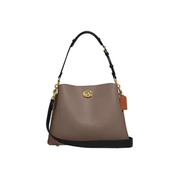 COACH Willow Cow Split Leather Portable Crossbody Bag Shoulder Bag Women's Brown/Black