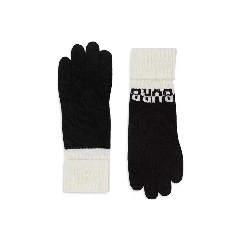 Burberry Wool Knit Gloves Women's Black-0