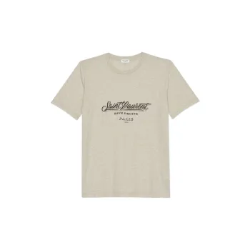 SAINT LAURENT Rive Droite Series T-Shirts Unisex Ecru