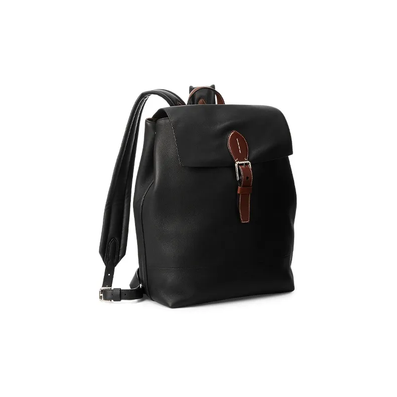 Polo Ralph Lauren Calfskin Backpack Men's Black-1