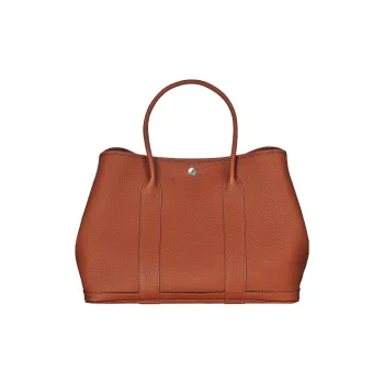 HERMES Garden Party Negonda Calfskin Handbag Unisex 6C Cuivre Pumpkin