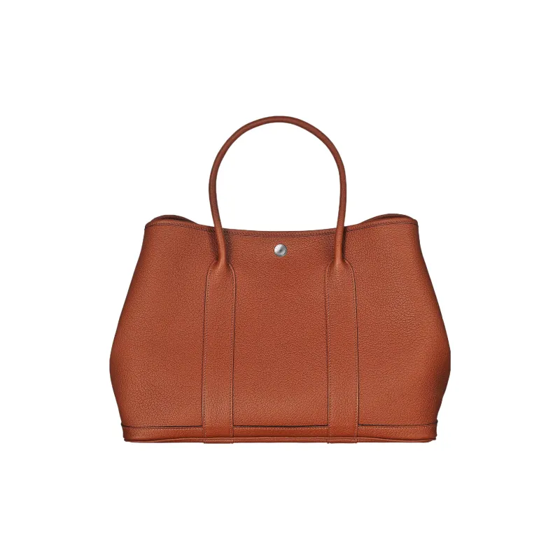 HERMES Garden Party Negonda Calfskin Handbag Unisex 6C Cuivre Pumpkin-0