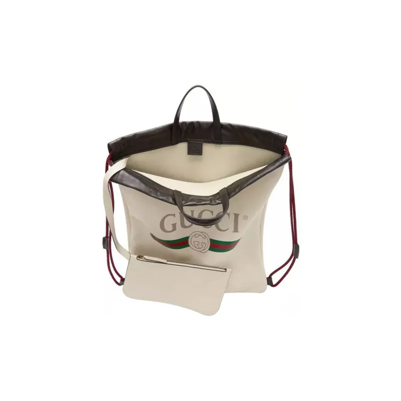 GUCCI Cow Leather Backpack Medium Size Unisex White-4